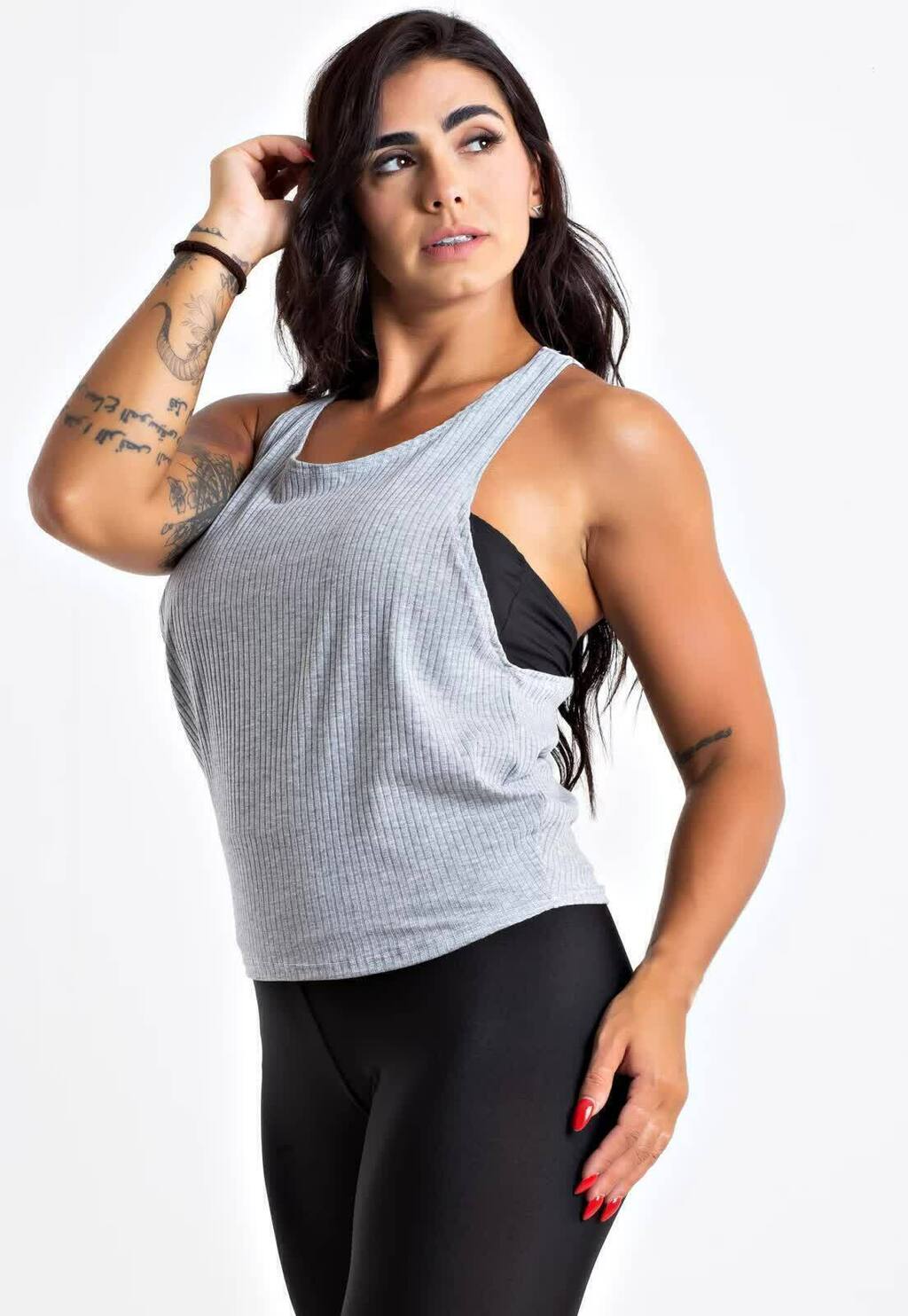 Blusa Com Cropped Tomara que Caia Feminina Preta Lisa