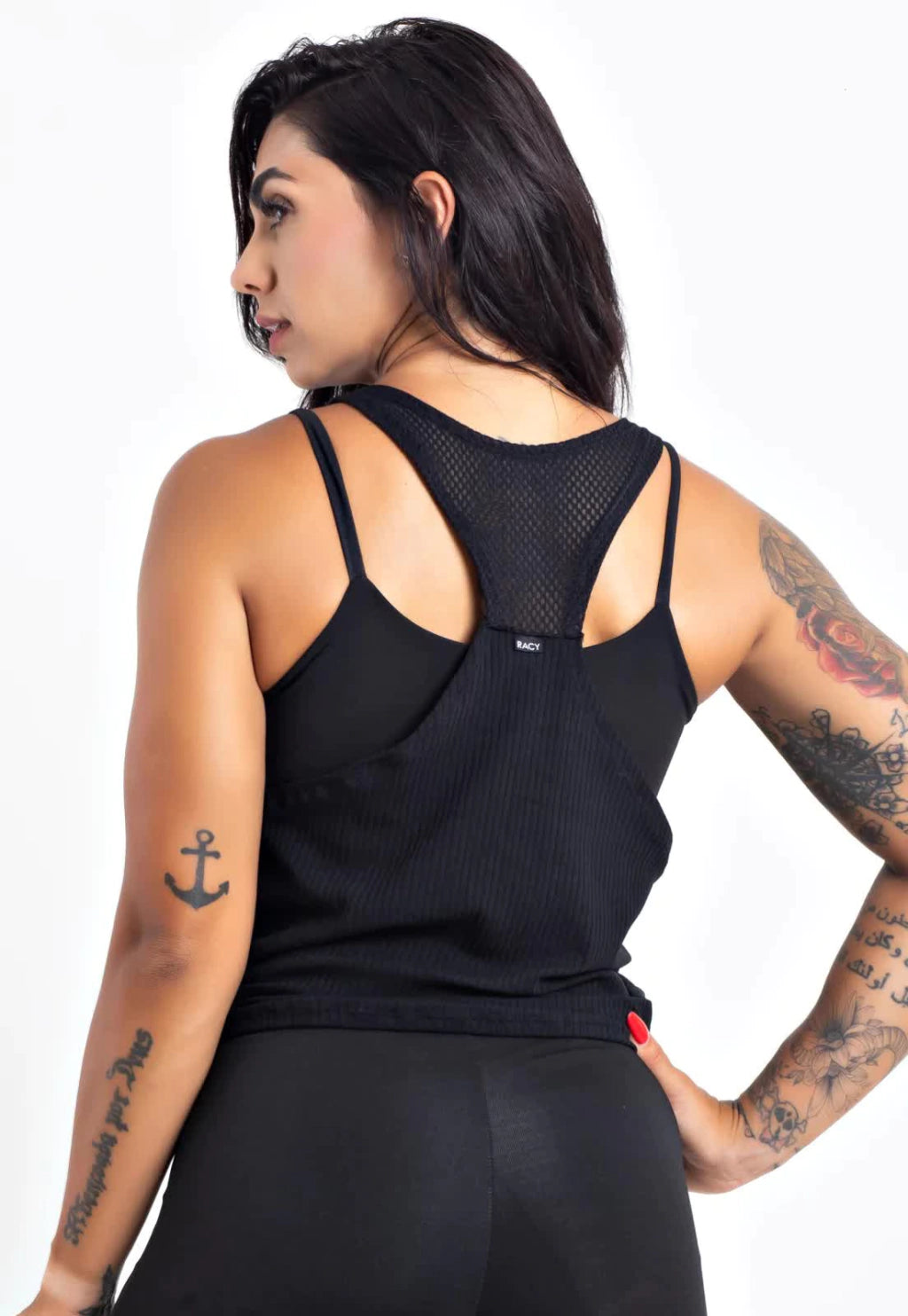 Blusa Com Cropped Tomara que Caia Feminina Preta Lisa