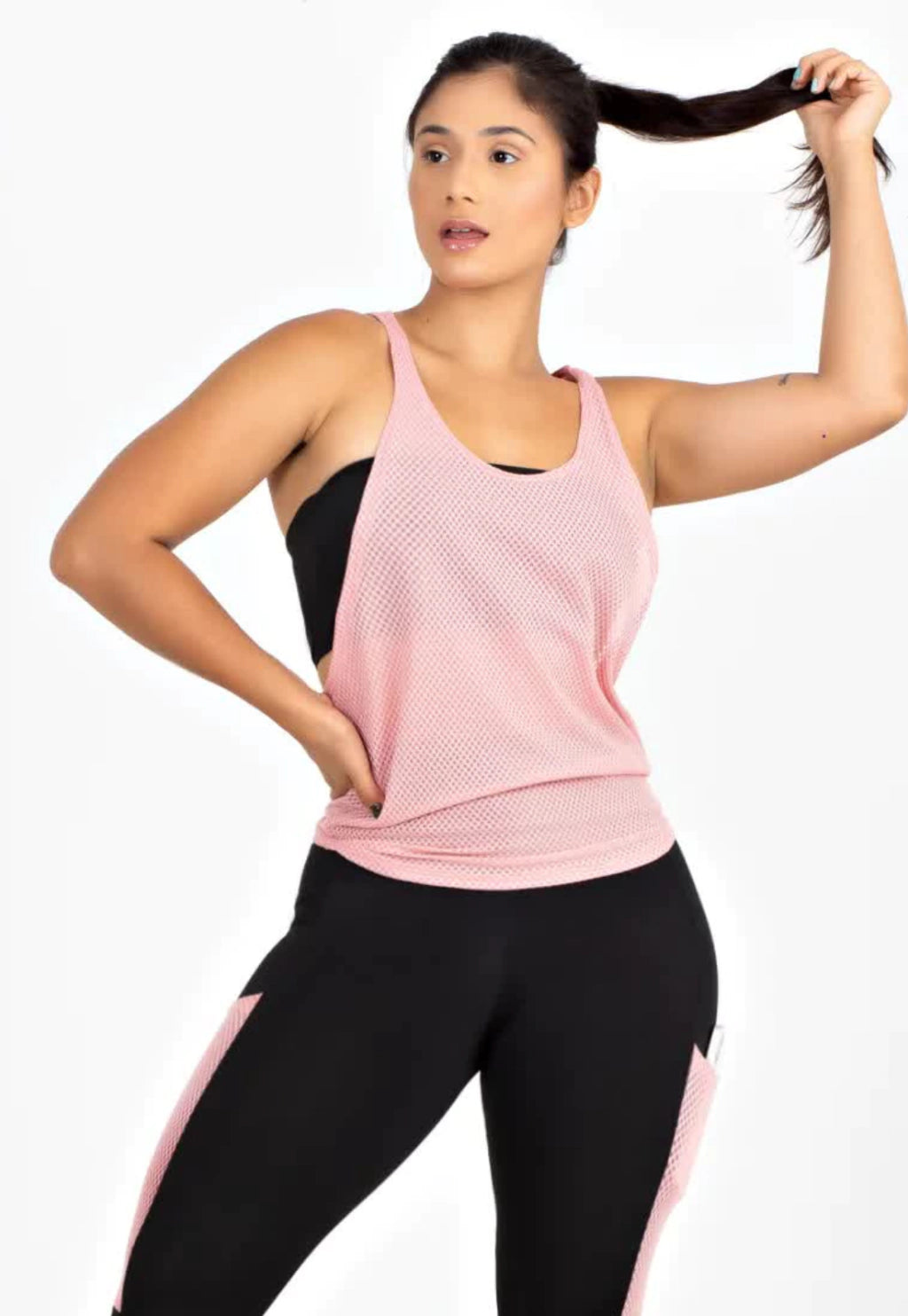 Regata Fitness Tela Dryfit Preto Nadador