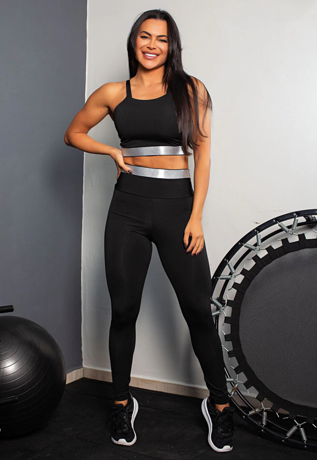 Calça Legging Cintura Alta + Cropped Alcinha