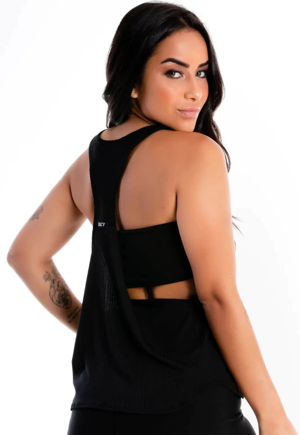 Blusa Com Cropped Tomara que Caia Feminina Preta Lisa