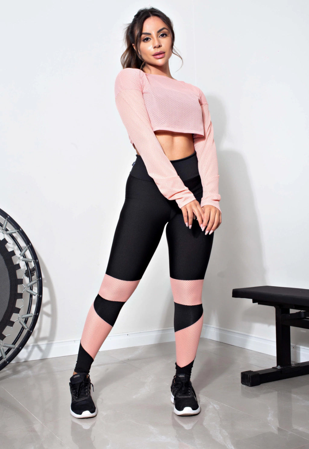 Conjunto Calça Legging e Top Dry Rosê Conjunto Fitness