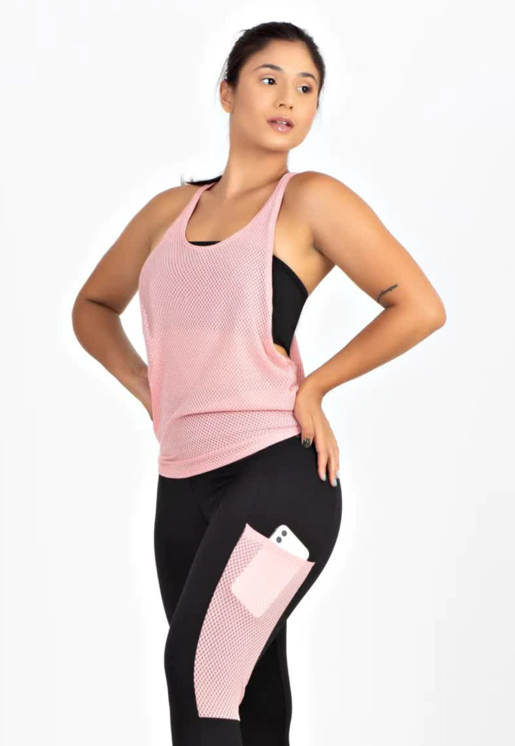 Regata Fitness Tela Dryfit Preto Nadador