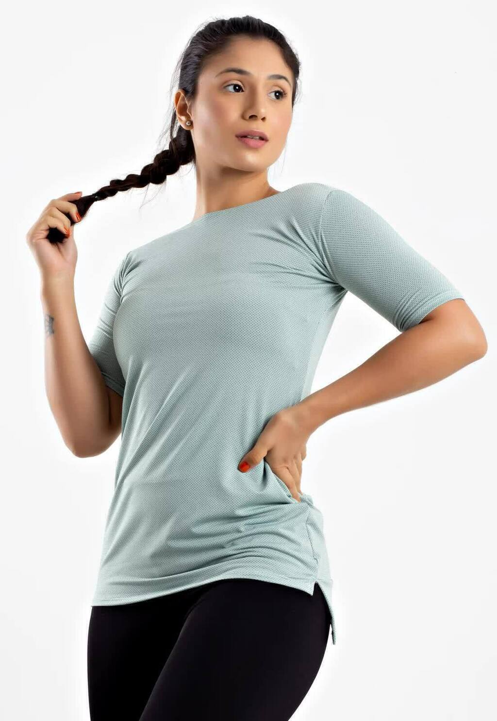 Blusa Verde Metamorfose Fitness Tecido Texturizado