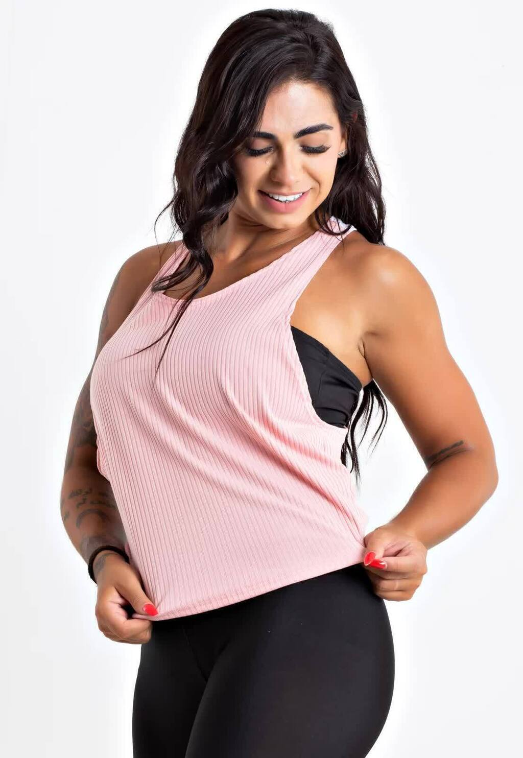 Blusa Com Cropped Tomara que Caia Feminina Preta Lisa