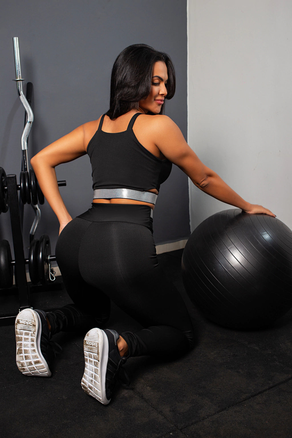 Calça Marinho com Elástico Legging Cintura Alta